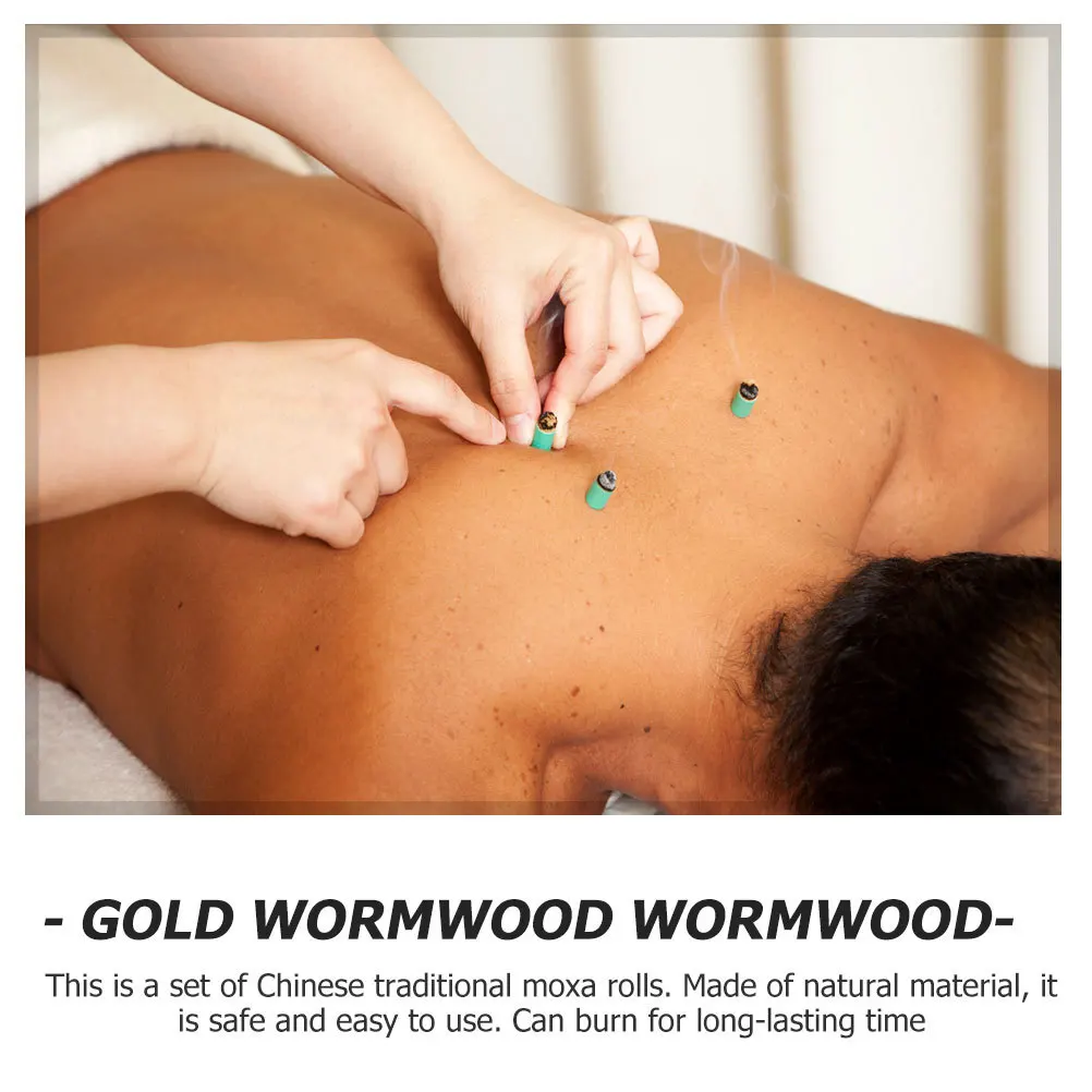 

1 Box Of Thickened Moxa Sticks Yellow Long-Lasting Burn For Acupoint Therapy Portable Moxibustion Herbal Stick Pain Relief