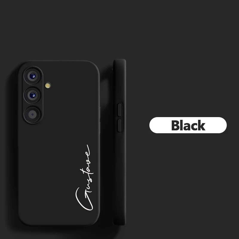 For Samsung Galaxy A55 5G Customized Personalized Name Initials Soft Liquid Silicone DIY Case Cover For Samsung Galaxy A55 5G