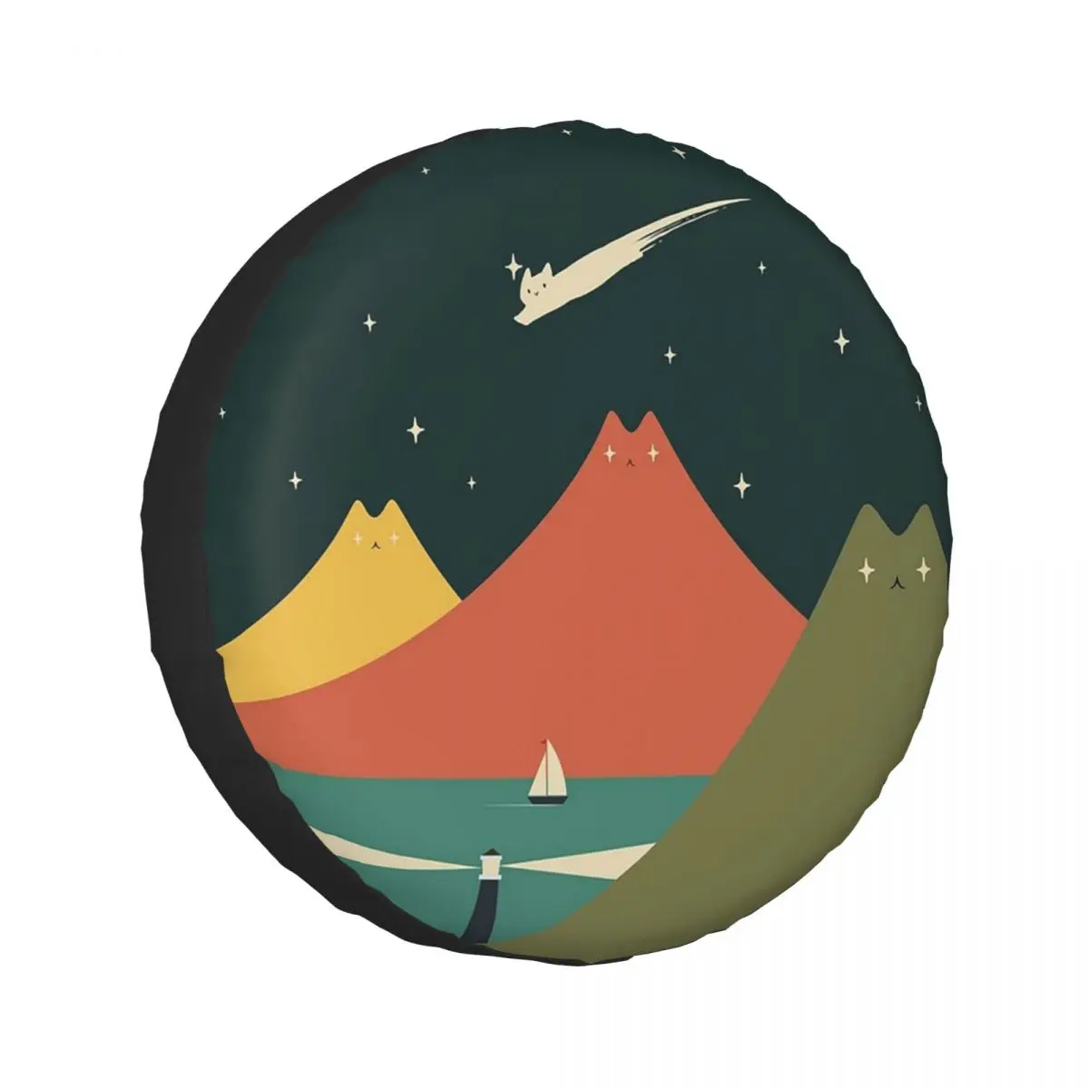 

Custom Cat Landscape Spare Tire Cover for Jeep SUV RV 4WD Pajero 4x4 Wheel Protector Covers 14" 15" 16" 17" Inch