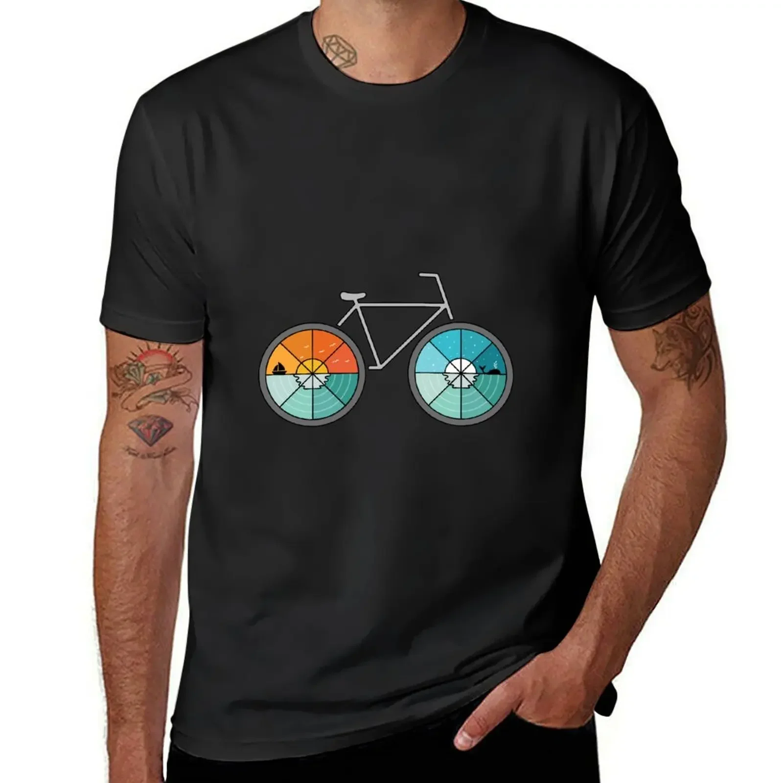 Bicycle T-Shirt hippie clothes anime tshirt customs design your own cute tops Men's t shirts