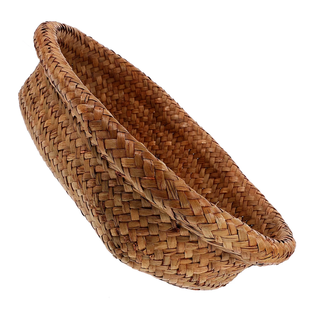 

Picnic Baskets Woven Straw Storage Holder Desktop Organizer Kitchen Bread Tray Home Decor Multifunctional Design Durability