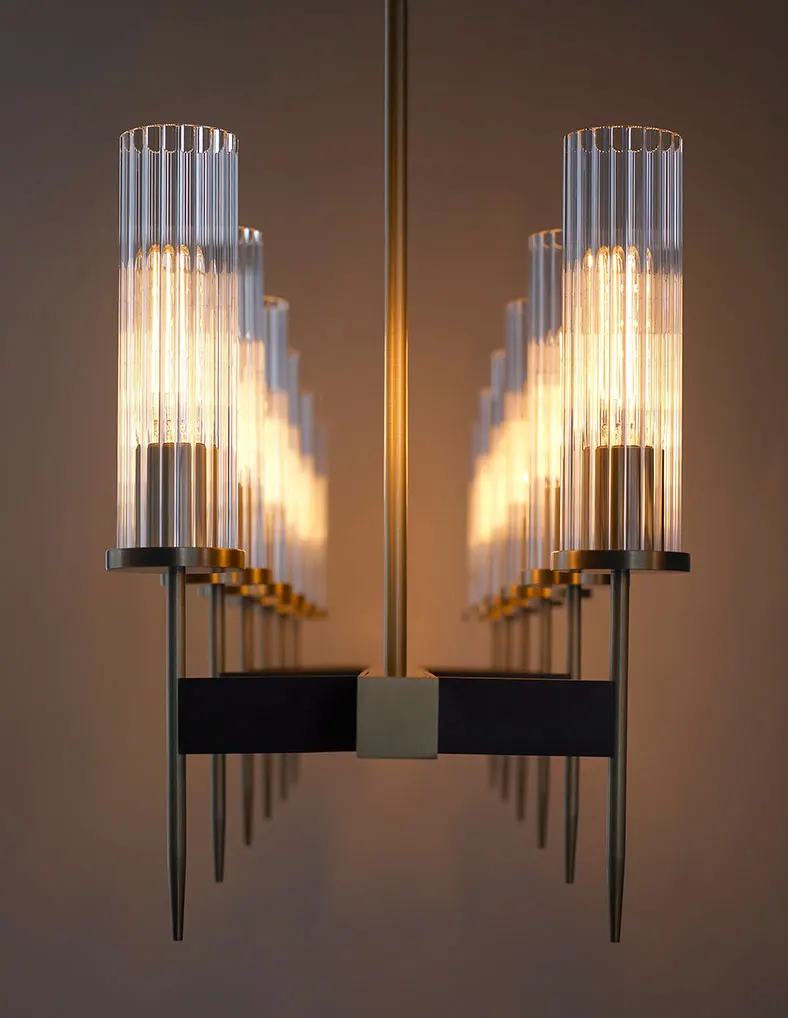 

ALOUETTE Modern Brass Copper Adjustable Height E12 Base Warm White Light 3000K CCT Oval ChanDELIER AC Powered Contemporary