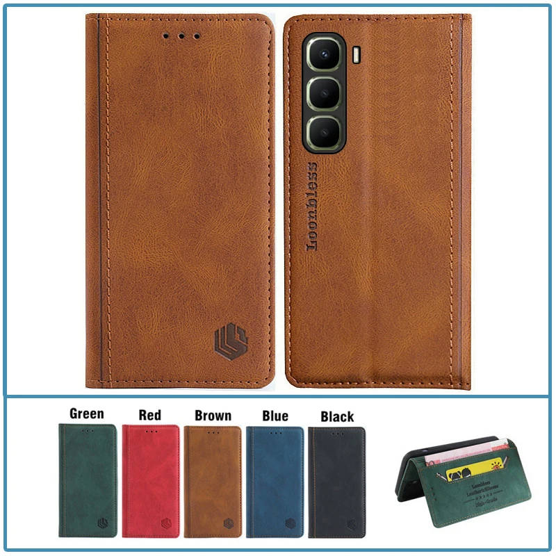 Funda tipo libro para Infinix Hot 60 Pro Plus, funda para teléfono Infinix Hot 60 Pro, funda para Infinix Hot 60i Hot60, funda de cuero con tapa 5G+