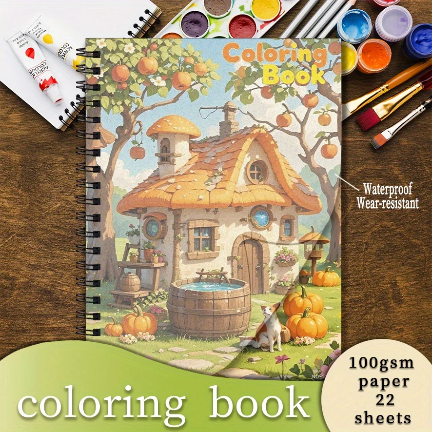 Fairy Tale House Coloring Book - 8.3×11.2 inches, 22 pages, perfect for fairy tale relaxation and stress relief, can be used as