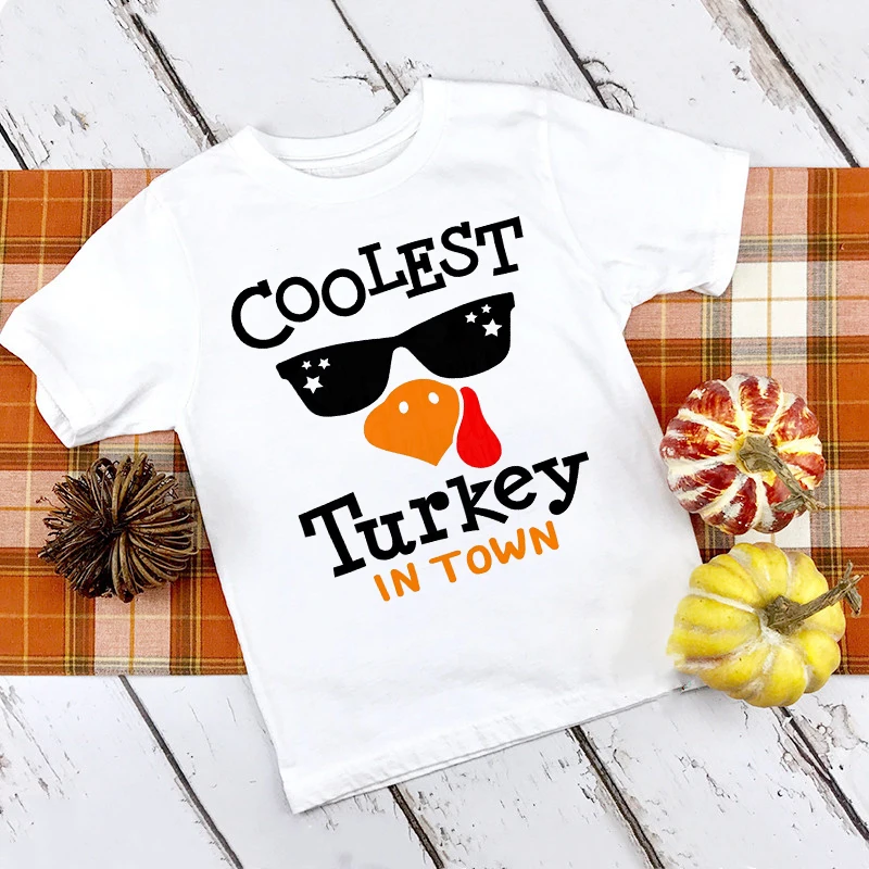 Coolsten Türkei In Stadt Drucken T Shirt Kid Thanksgiving Kleidung Mama der Wenig Kürbis Kleinkind Thanksgiving Tops Nette Halloween T