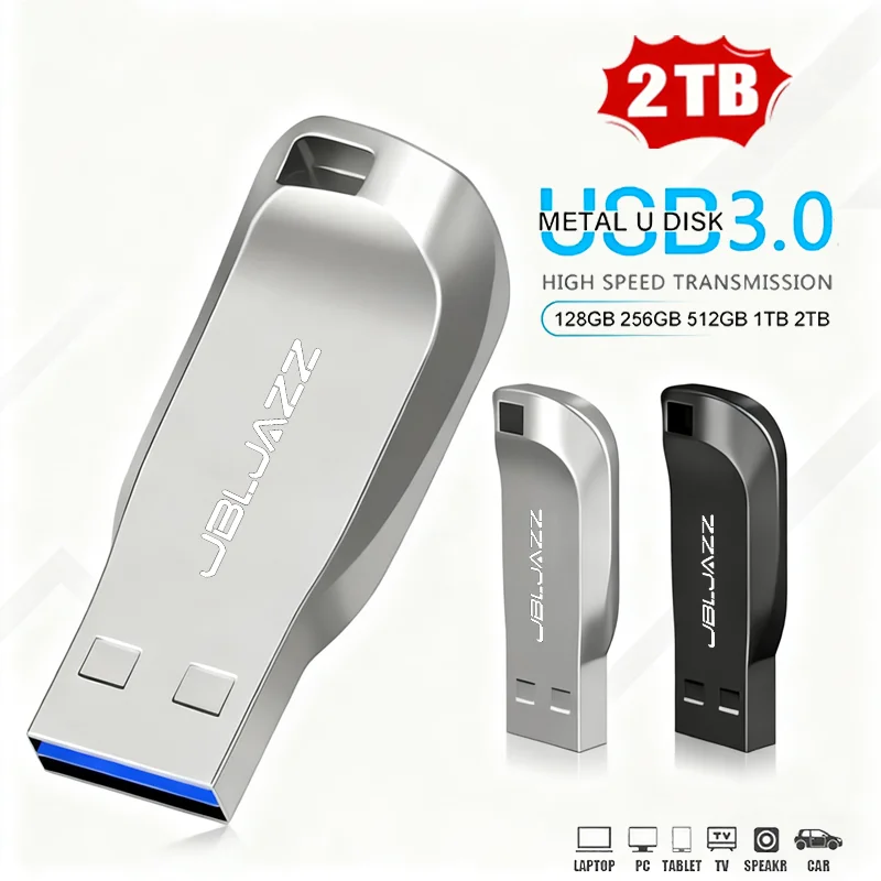 

Высокоскоростная мини-флешка 512 ГБ 256 ГБ 128 ГБ USB 3.0, металлический флеш-накопитель 64 ГБ, портативный водонепроницаемый U-диск для передачи данных