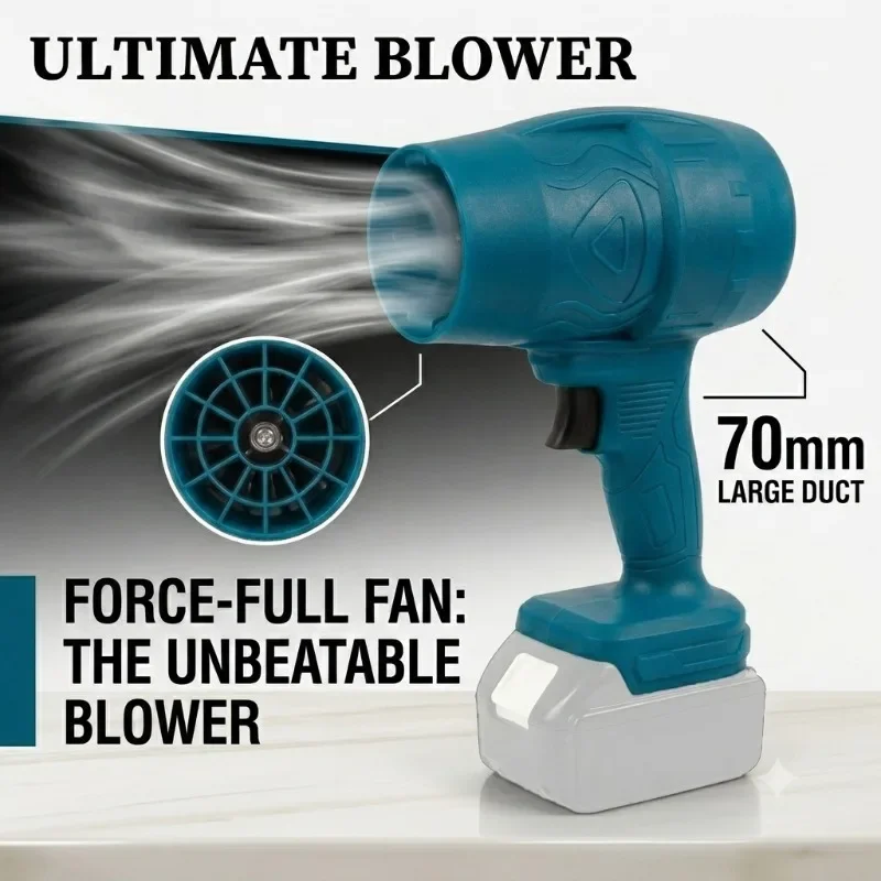 Portable Cordless Blower Compatible for Makita 18V Li-ion Batteries Brushless Turbine Dust Remover for Outdoor Clearing Debris