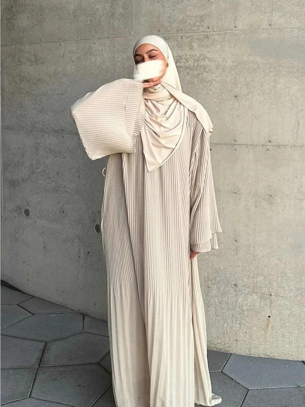 Eid Moslim Jurk Voor Vrouwen Geplooide Flare Mouw Jalabiya Kaftan Islam Vestidos Arab Lange Gewaad Ramadan Morocco Dubai Abayas 2024