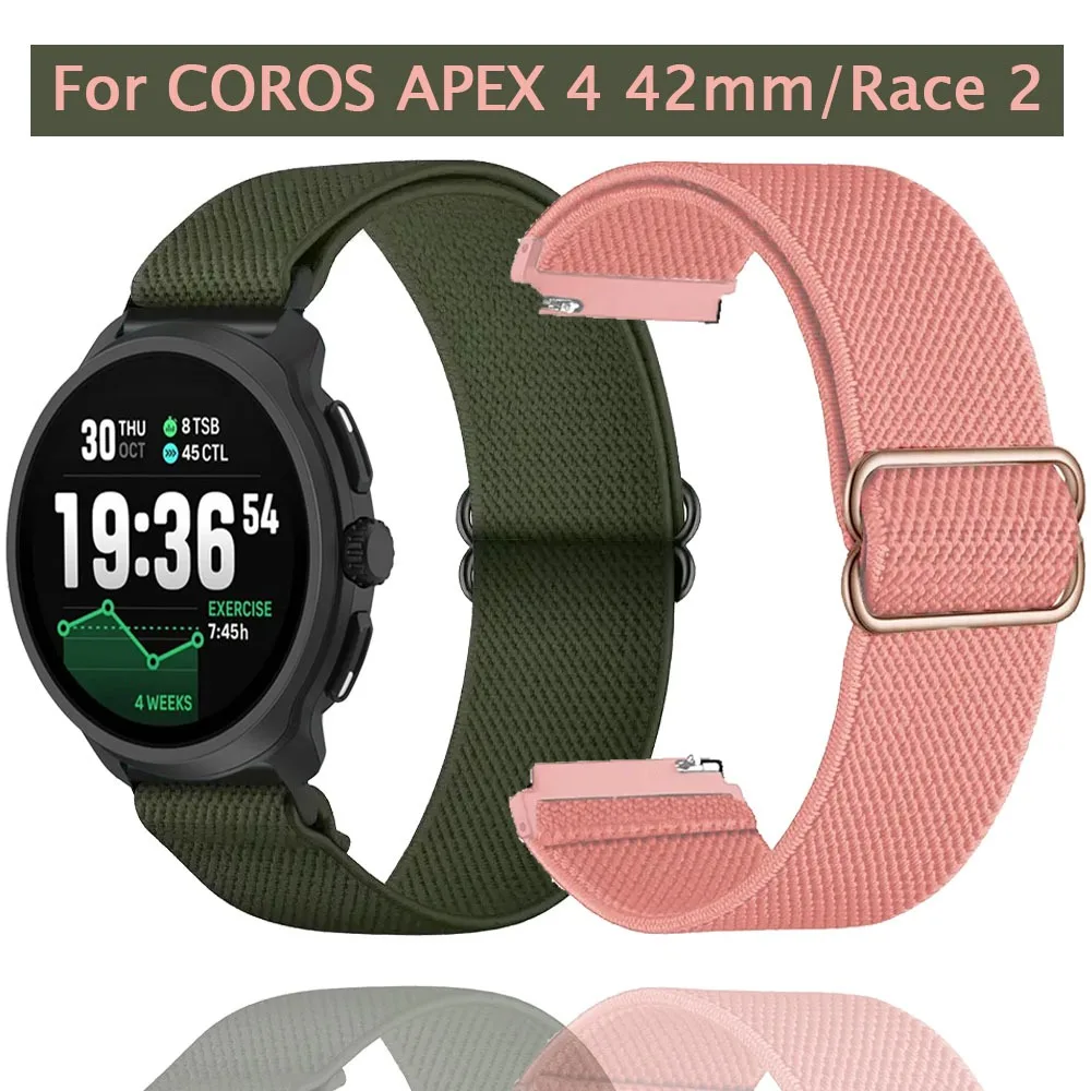 22/20 mm Nylonarmband für Suunto Run/Ocean/Vertical 2/1 Race 2/1/S, bequemes Band für COROS APEX 4 42 mm PACE 3/2 Gürtelarmband