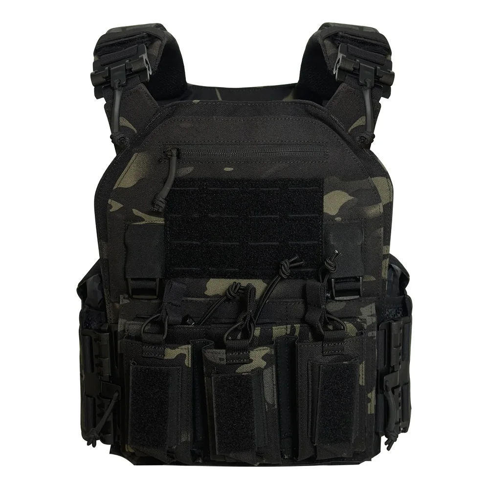 EMERSONGEA 0503 1000D Nylon Quick Release Modular Laser cutting Molle System Tactical Vest with Double Triple Magazine Pouch