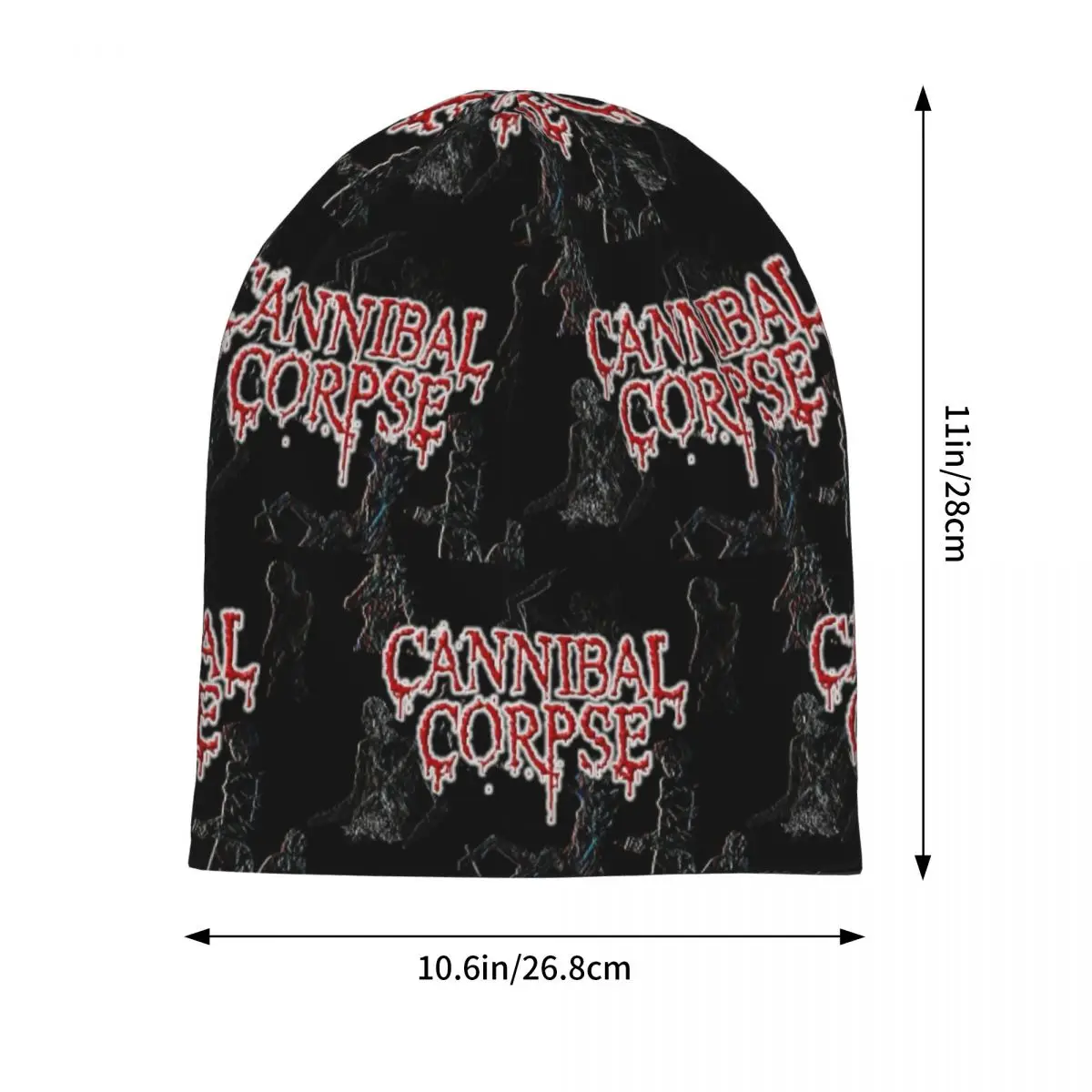 Cannibal Corpse Metal Skateboard Warm Knitted Cap Hip Hop Bonnet Hat Autumn Winter Outdoor Beanies Hats for Unisex Adult