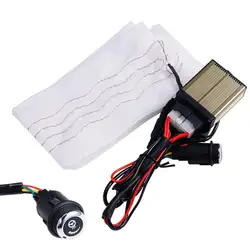 Car Steering Wheel Heater Kit 6 Gears Plastic Heat Pads Red LED Wireharness Heating Warm 12V Carbon Fiber Pad