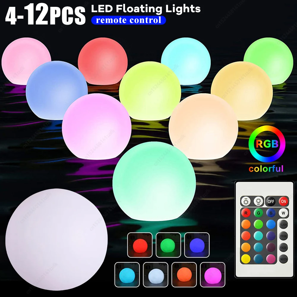 

4-12pcs Inflatable Pool Beach Ball 16 Colors LED Glowing Inflatable Beach Balloon Festival Water Game Sports Party Play Ball Lig