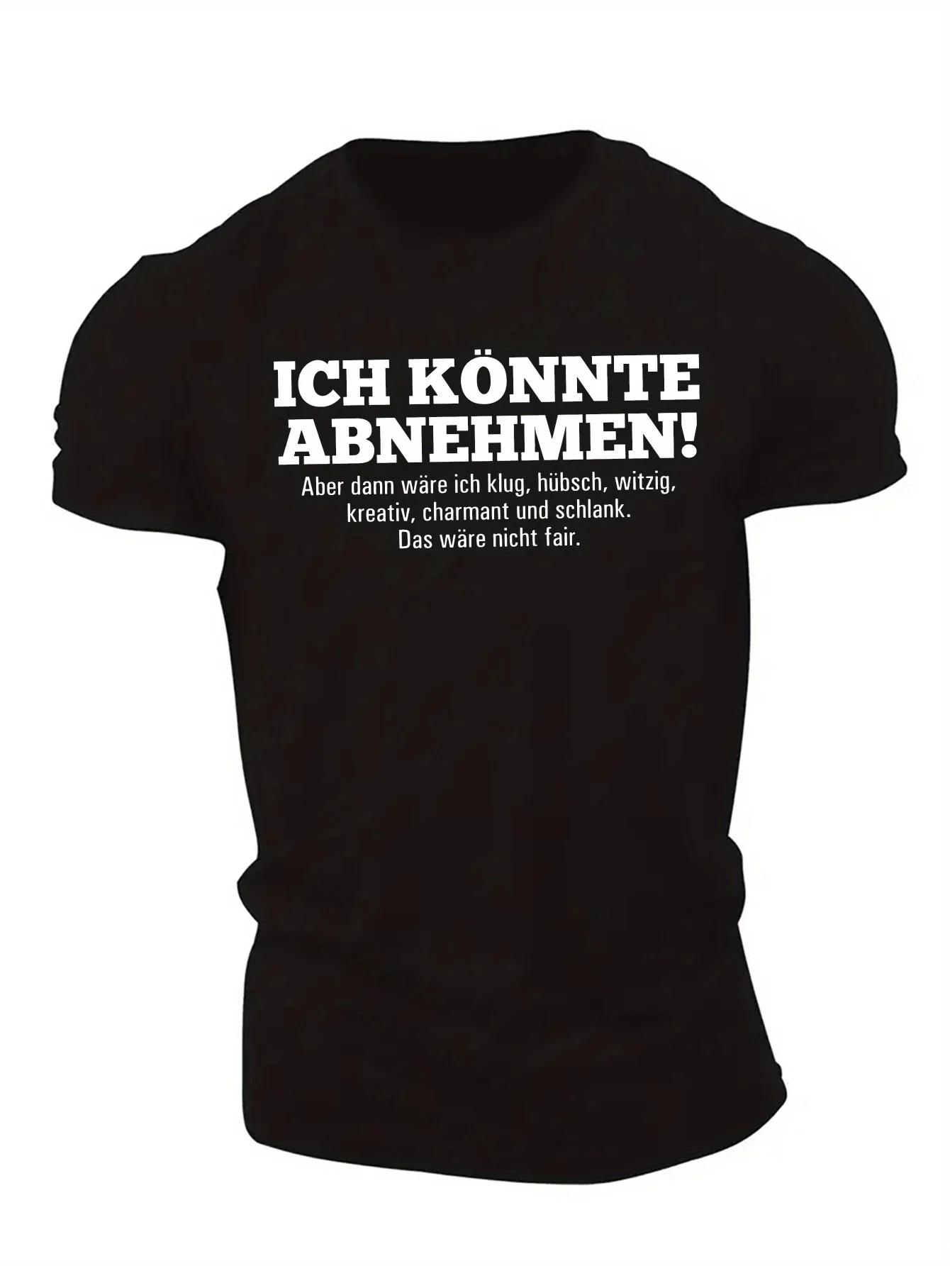 

Men's Funny German Phrase T-Shirt - German Text Short Sleeve Summer Top, Casual Round Neck Tee with German Phrases