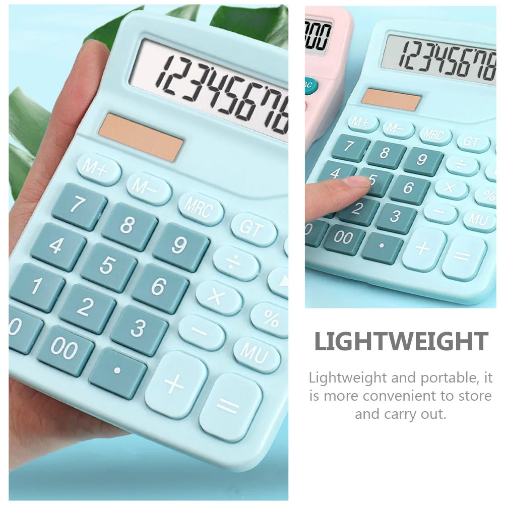 

Solar Calculator Dual Power Portable Computing Tool For Office School Students Basic Math Operations Abs Material Colorful