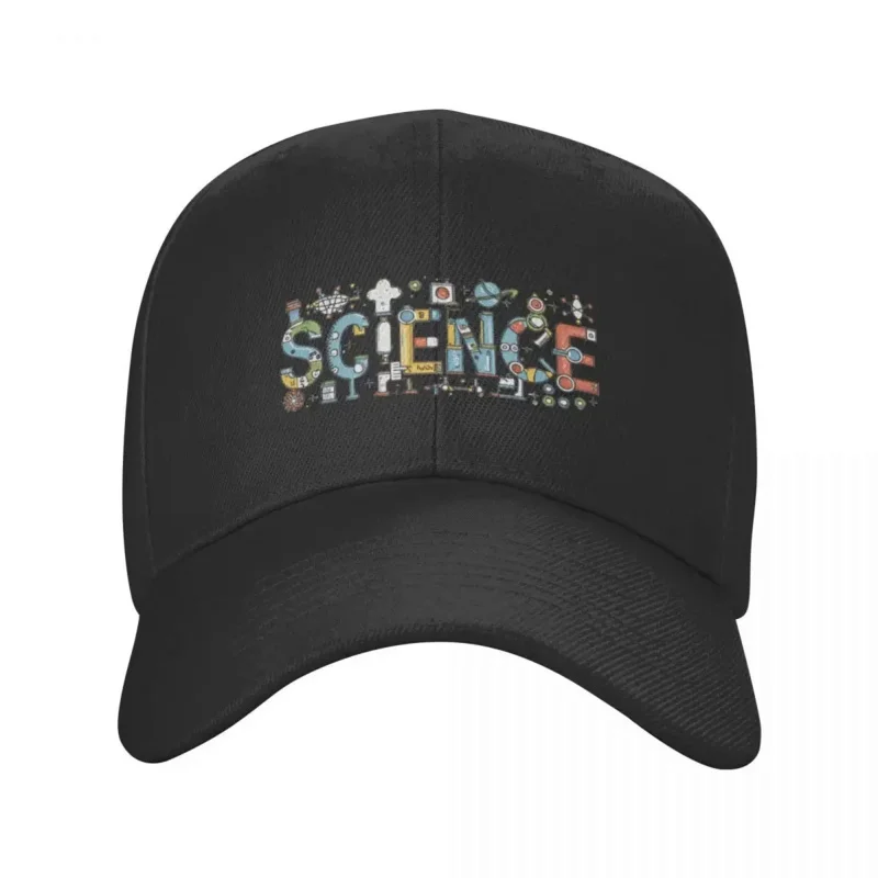 Science word with interesting decoration Baseball Cap Golf Cap Trucker Hat Women Hats Men's