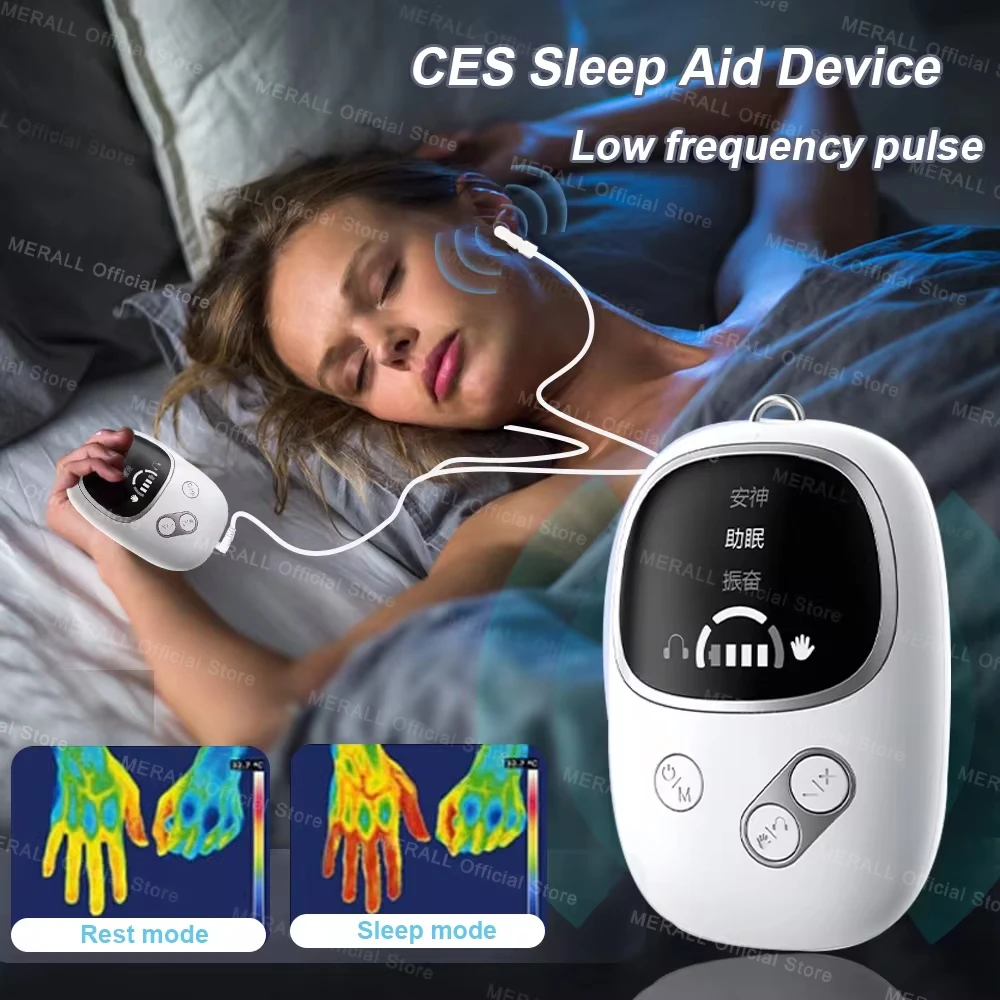 CES Sleep Aid Device Ear Clip Sleep Device Relax Anxiety Insomnia Hypnosis Soothing Sleeper Therapy Insomnia Help Sleep