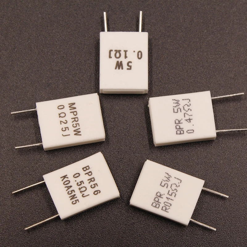 10pcs MPR resistor 5W 0.01R 0.5R 0.068R 0.015R 0.22R 0.47R 0.25 ohms 0.015 non-inductive ceramic cement resistor