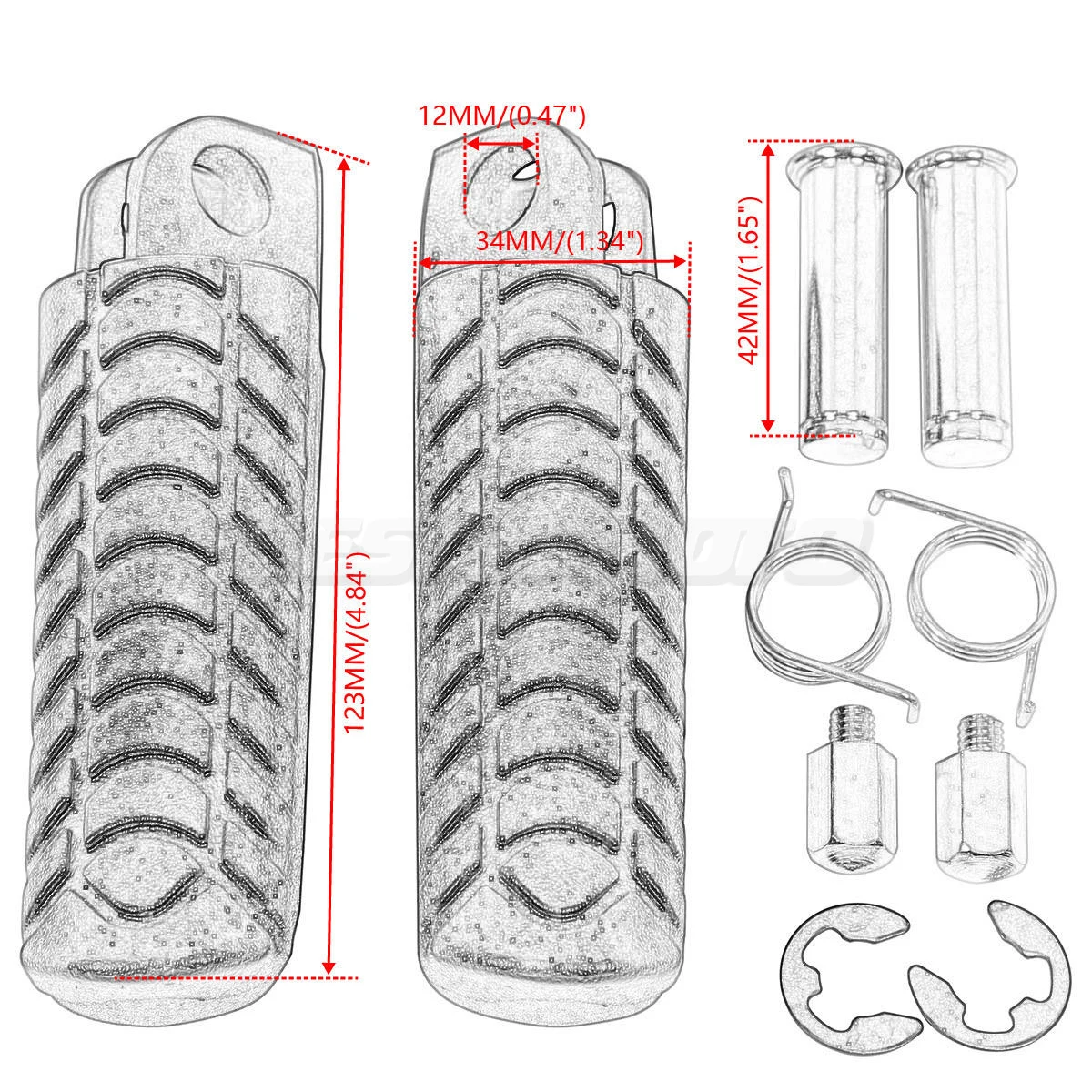 Motorcycle Front Footrest Foot Pegs For Kawasaki Ninja 650R 650 1000 300 400 ER6N EX650 EX400 H2 SX ZX1000 ZX14 ZX1400 ZX14R