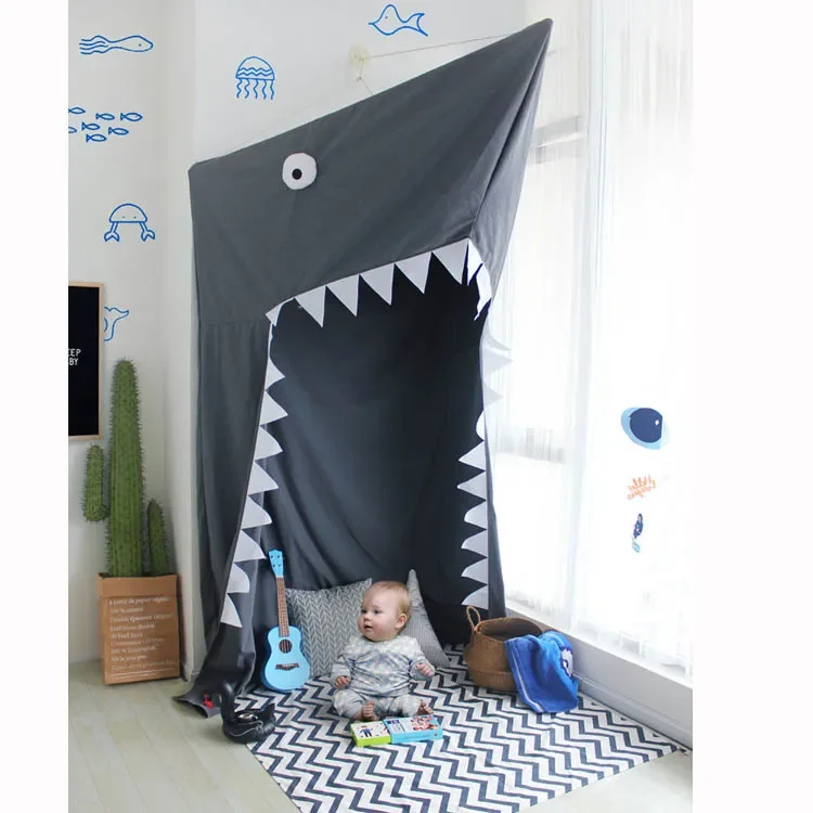 150CM * 280CM gioco portatile tenda per bambini tenda per squalo animale bambini coperta per esterni Ocean Ball gioco letto tenda castello camera regalo casa