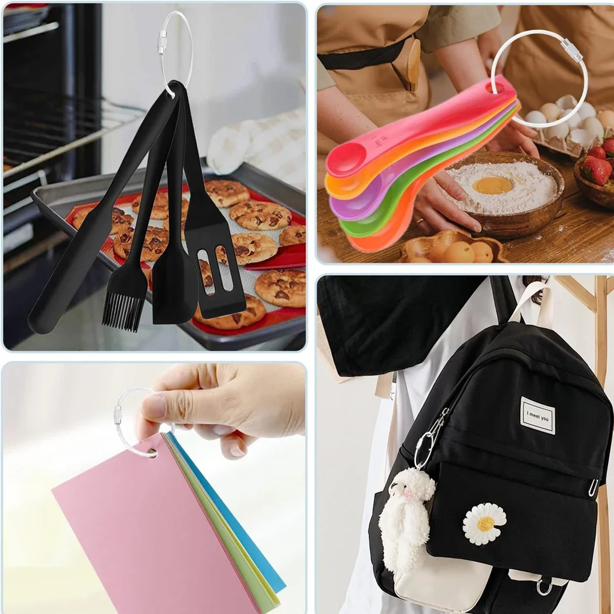 6/18/32pcs Coated Wire Keychains Cable Keychain Durable Adjustable Rust Resistant for Organizing Keys Tag DIY Projects Gifts image 5