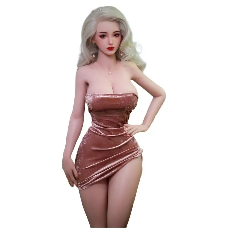 Realistic Silver Curly Hair European Sex Doll 160cm Full Body Silicone Love Doll Voluminous Bust Curvy Hips Adult Toys for Men