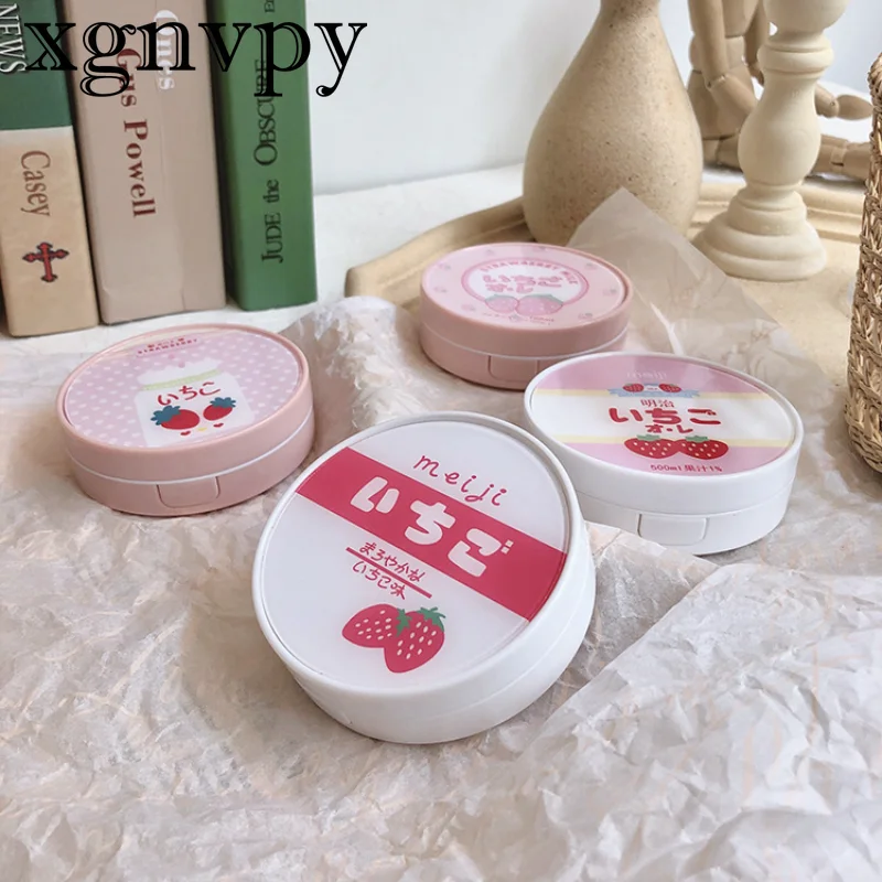 2PCS Contact Lens Boxs Japanese Text Cute Pink Strawberry Contact Lens Box Invisible Companion Dual Box Care Box