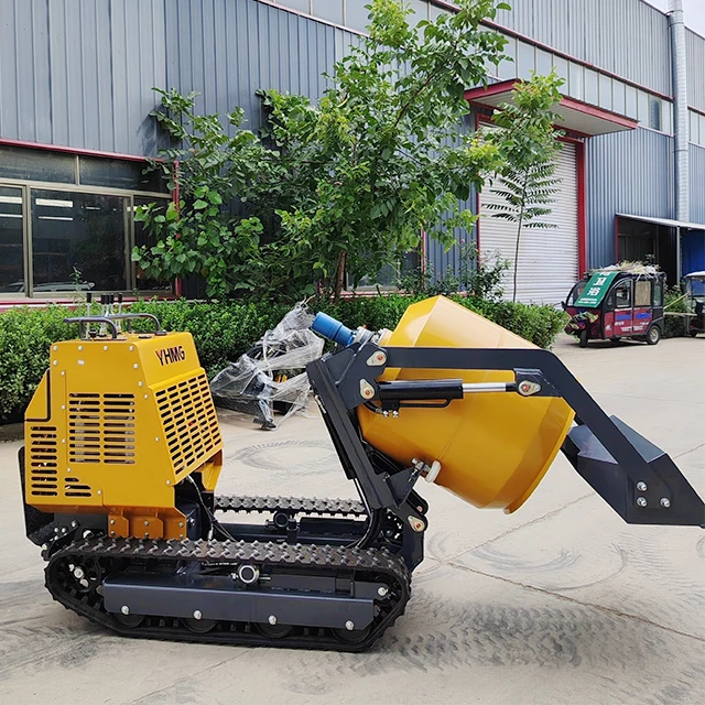 Customized Mini Concrete Mixer Tracked For Construction Diesel Engine Mini Dumper For Sale