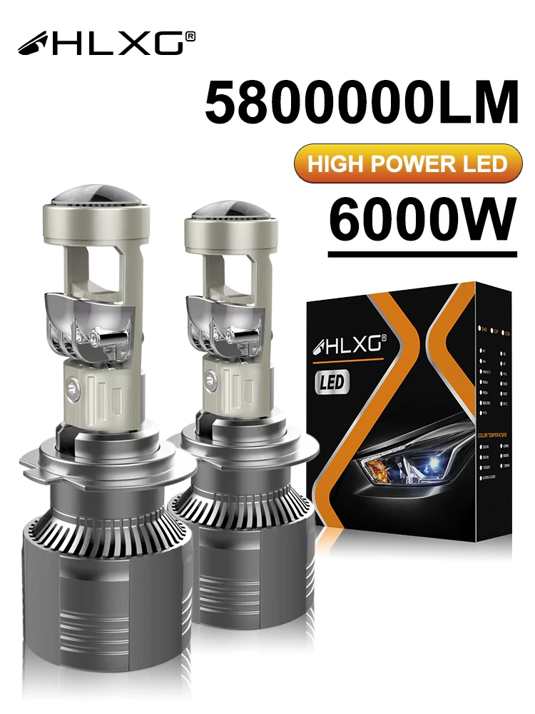 6000 واط 5800000LM H4 H7 BI Led العارض عدسة H11 9005 HB3 9006 HB4 سيارة العلوي لمبة Canbus Lampada 6000K مصباح الضباب الصغير 12 فولت LHD