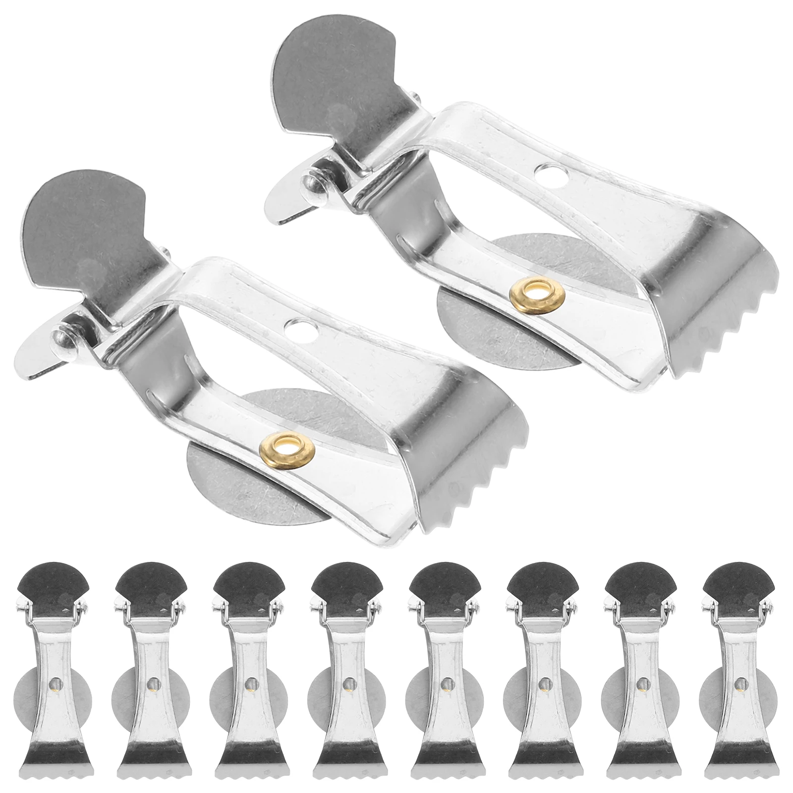 

10pcs Curtain Clips Stainless Steel Large Mouth Serrated Firm Hold Heavy Fabrics Tray Storage Versatile Drapes Boho Bedroom