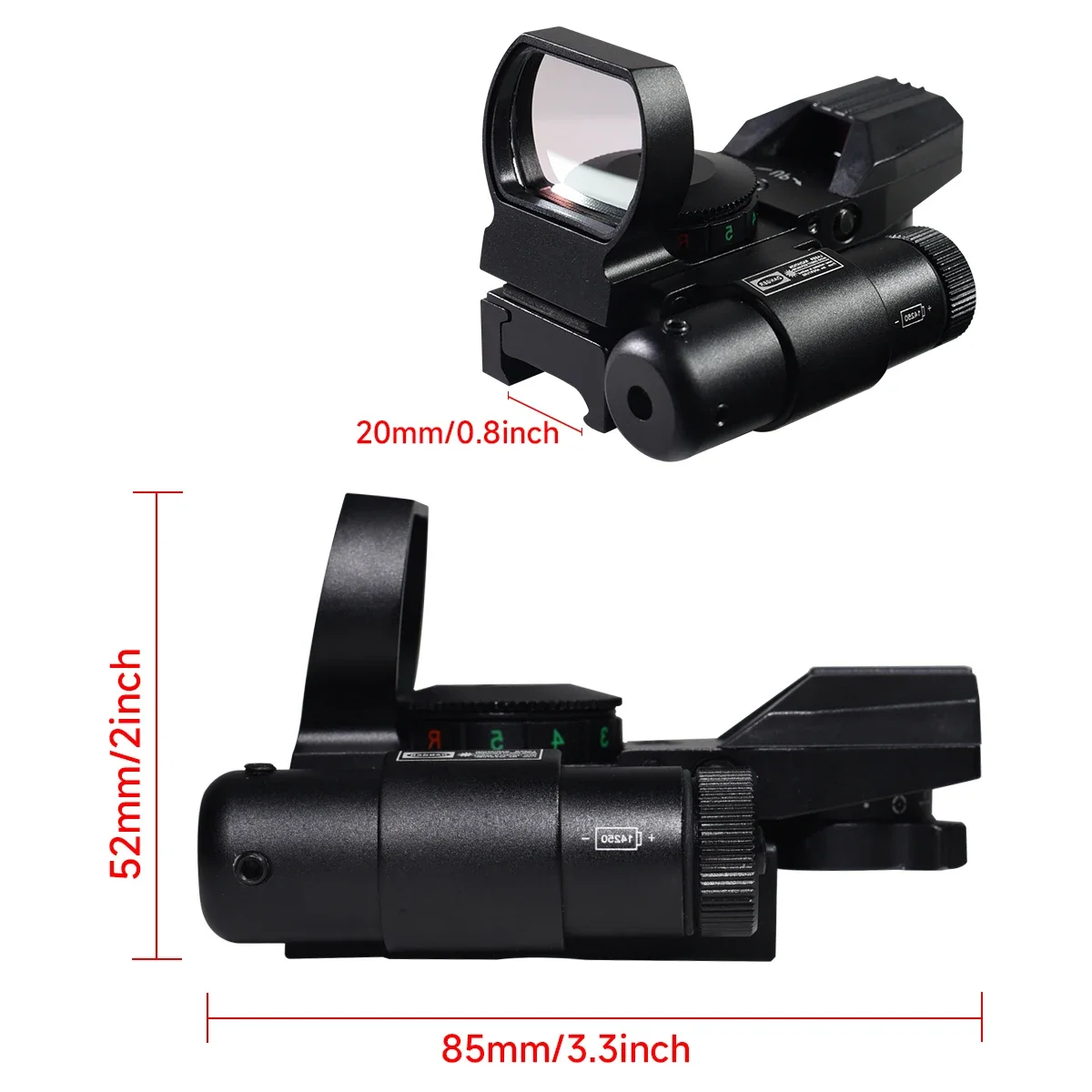 Lunette de visée avec optique de chasse laser, point rouge et vert, viseur quotidien, lunette de réemploi, collimateur pour rail de 20mm, 1x22x33, lex 4