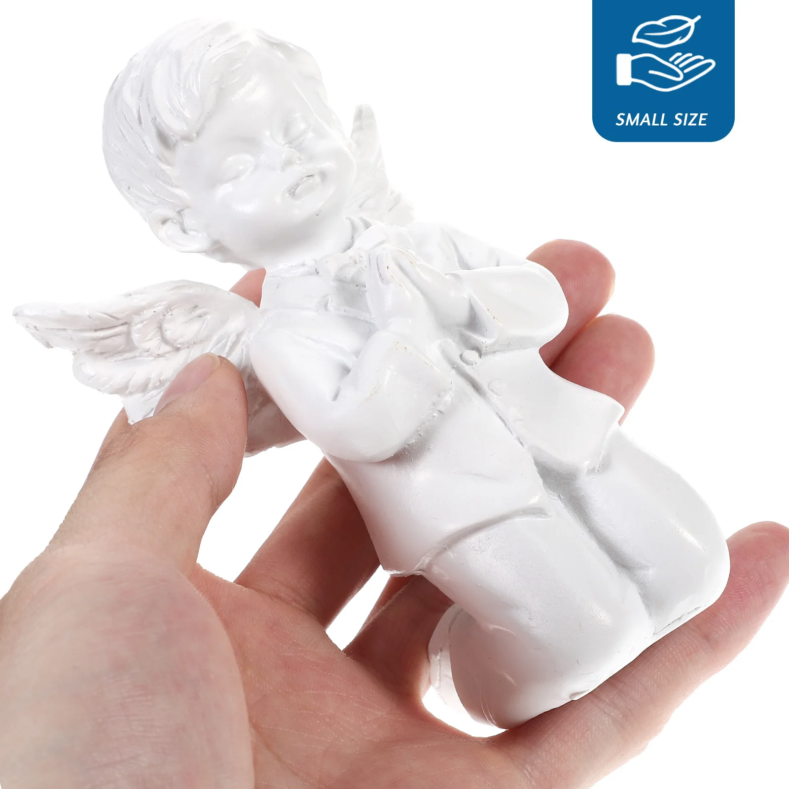 1 قطعة عالية الجودة السلس الراتنج الحرفية الإبداعية الملاك الديكور للمنزل مكتب حديقة الأبيض الراتنج الحرفية ديكورات للباحة #3