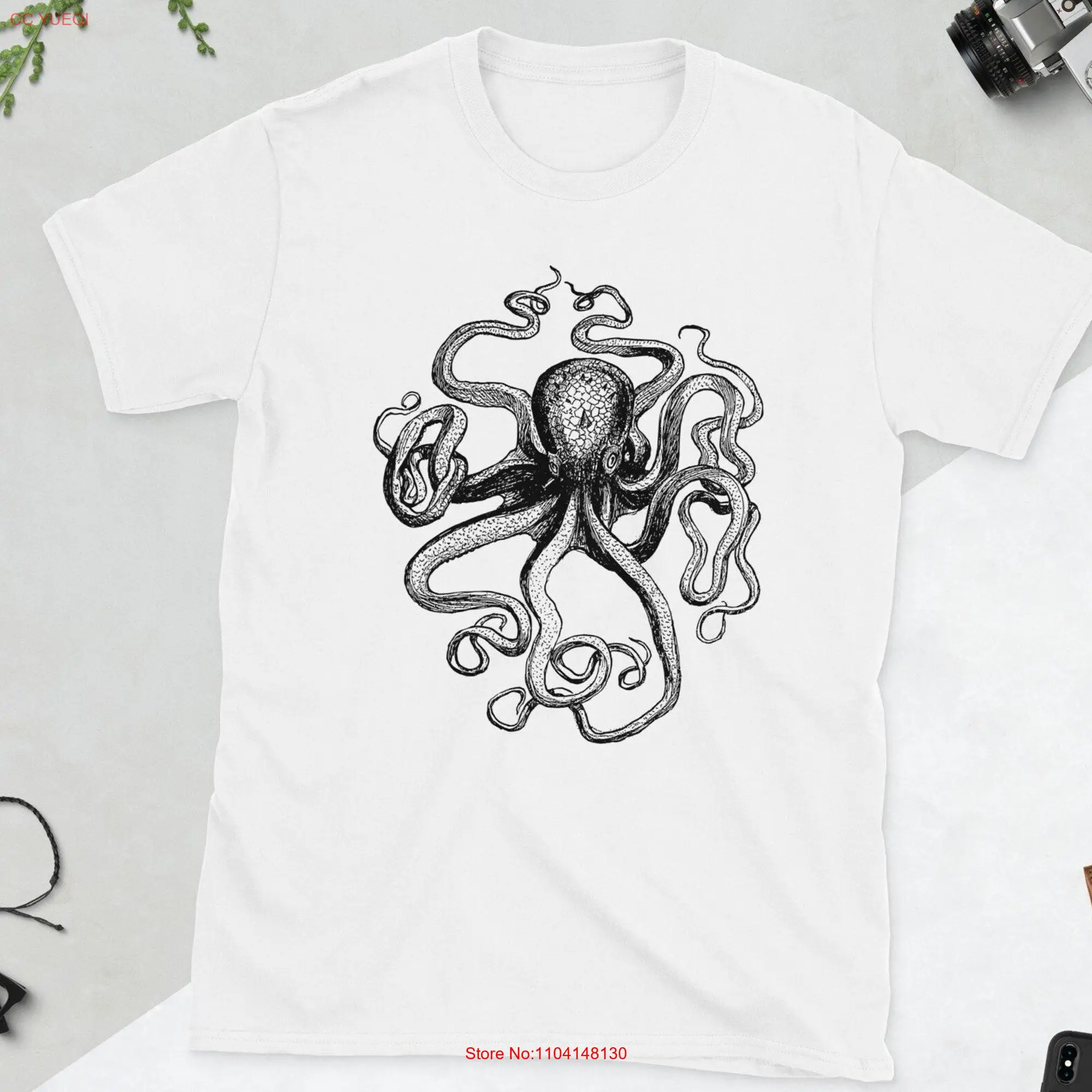 Ink Drawing Kraken T Shirt Vintage Octopus Perfect for Ocean Lovers A masterpiece your wardrobe long or short sleeves