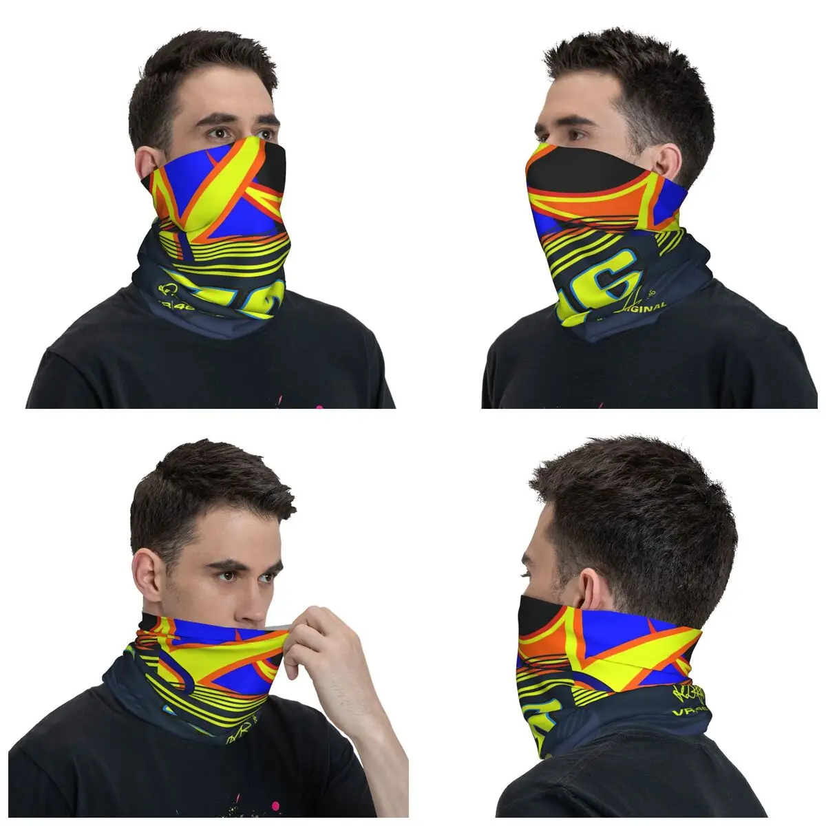 Motorsports 46 Bandana Neck Cover Cool Motor Rossied Balaclava For Outdoor Riding Windproof Wrap Scarf For Unisex