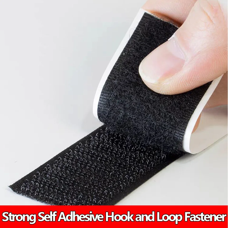 1m/3m/5m/Roll Self Adhesive Hook and Loop Fastener Tape Nylon Strong Back Sticky Hook Strips Mounting Loop Tape DIY Velcro Craft