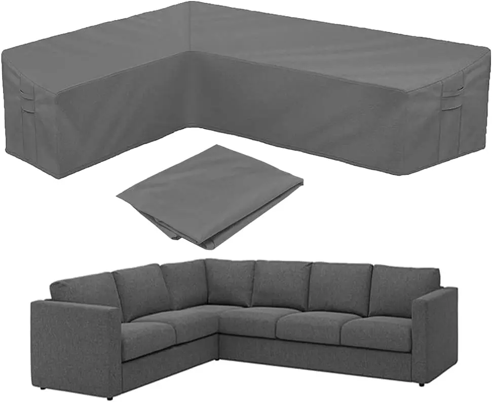 

Patio Sofa Cover L-Shaped Sectional Furniture Cover Heavy Duty Outdoor Furniture Set Covers Waterproof Lawn Garden Couch