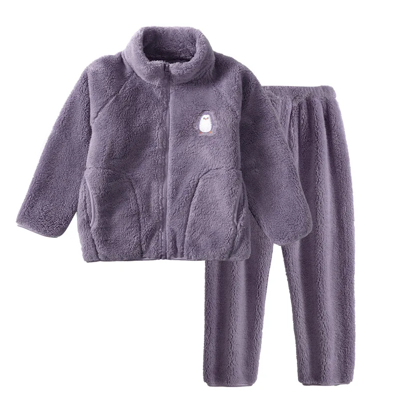 

Новая доставка, детская осенне-зимняя плотная флисовая пижама для малышей, комплект домашней одежды для девочек и мальчиков, одежда из 2 шт./компл., 110-170 студентов, wam