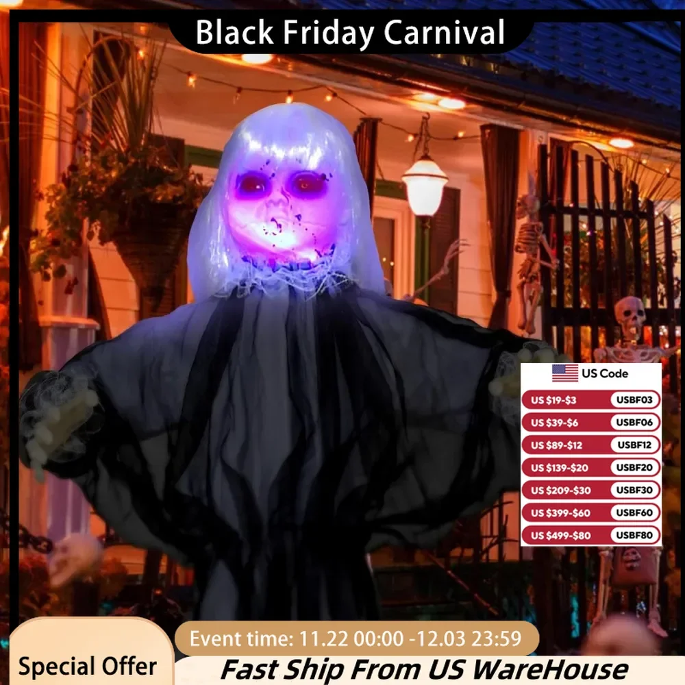 Halloween Decorations,60 Inch Life Size Prop,Sound&Touch-Activated Sensor, Scary Decor, Halloween Decoration