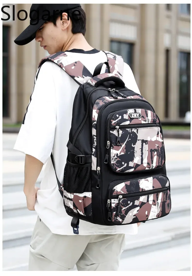 Mannen 14-inch multifunctionele rugzak Modieuze wasbare Oxford stoffen computertas Student Unisex rugzak Collegate schooltas