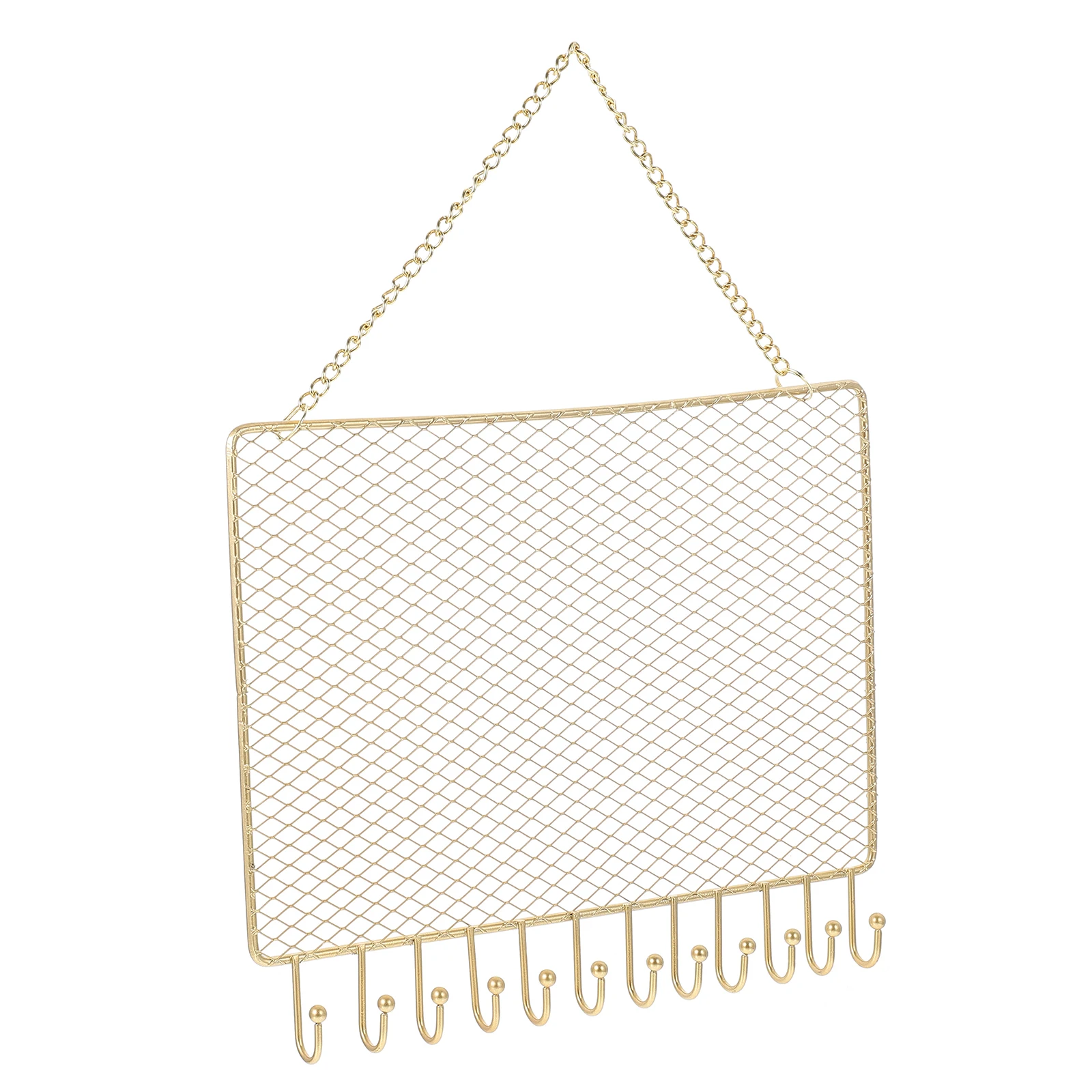 

Hangers Wrought Iron Mesh Jewelry Rack Wall Mount Decorate Earring Storage Golden Mounted Earrings Hanging Organizer