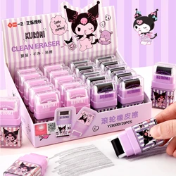 Sanrio Kawaii Kuromi-goma de borrar con rodillo, borradores bonitos para niños, material de oficina escolar, papelería de regalo