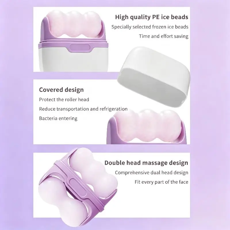 New Double Head Ice Roller For Face Eye Puffiness Migraine Pain Relief Minor Injury Facial Cold Therapy Massage Roller Skin Care