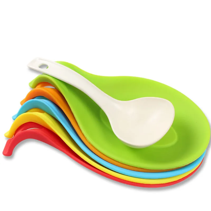 

1Pc Silicone Spoon Holder Pad Placers Insulation Mat Non-Slip Heat Resistant Placemat Coaster Tray