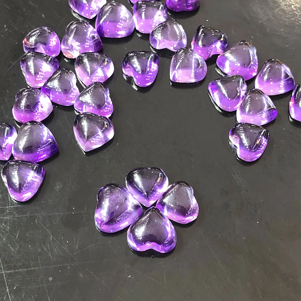 

1pc Natural Stone Purple Amethyst Mini Heart Crystal Stones Crystals Gemstone DIY Home Decoration Single Side Minerals Quartz