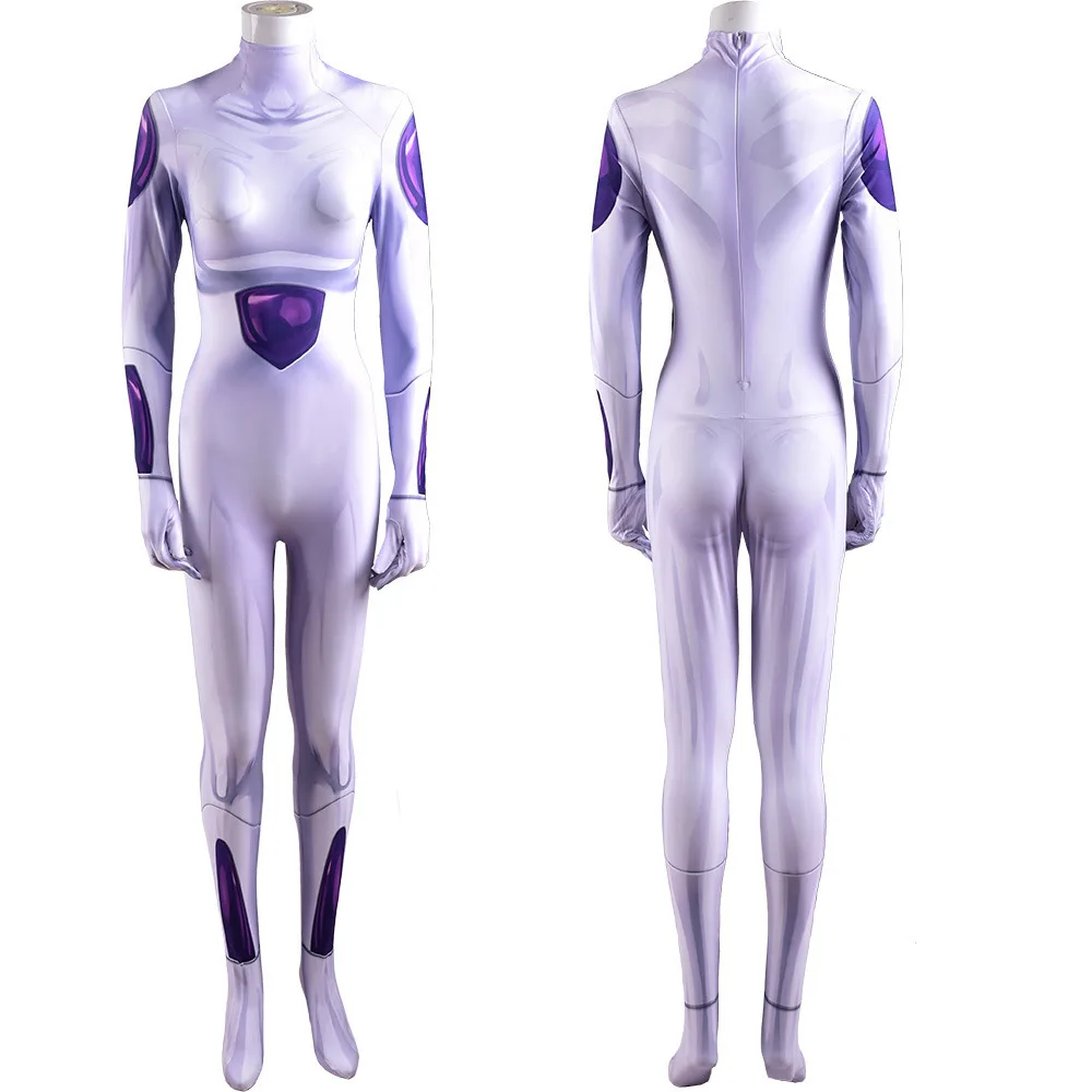 Frieza Cosplay Costume AdultSpandex Zentai Bodysuit Jumpsuits Halloween Party Show Outfit