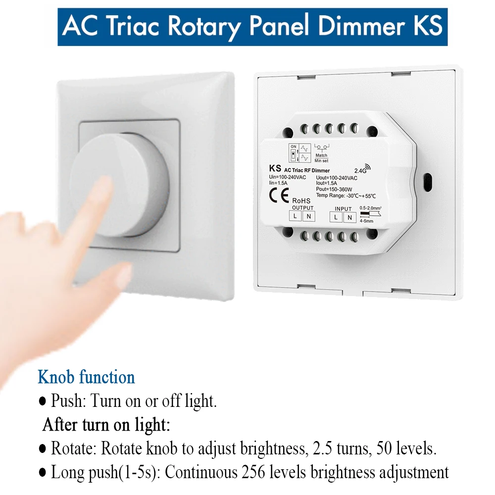 Imagem -06 - Triac Led Controller com Função Push-dimming Rotary Dimmer Aplicar para Triac Dimming System ch dc 12v 24v 36v 220v ac