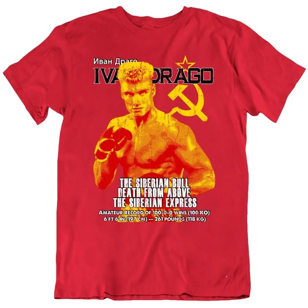 

Vintage Boxing Movie Soviet Russian Boxer Ivan Drago T-Shirt 100% Cotton O-Neck Short Sleeve Casual Mens T-shirt Size S-3XL