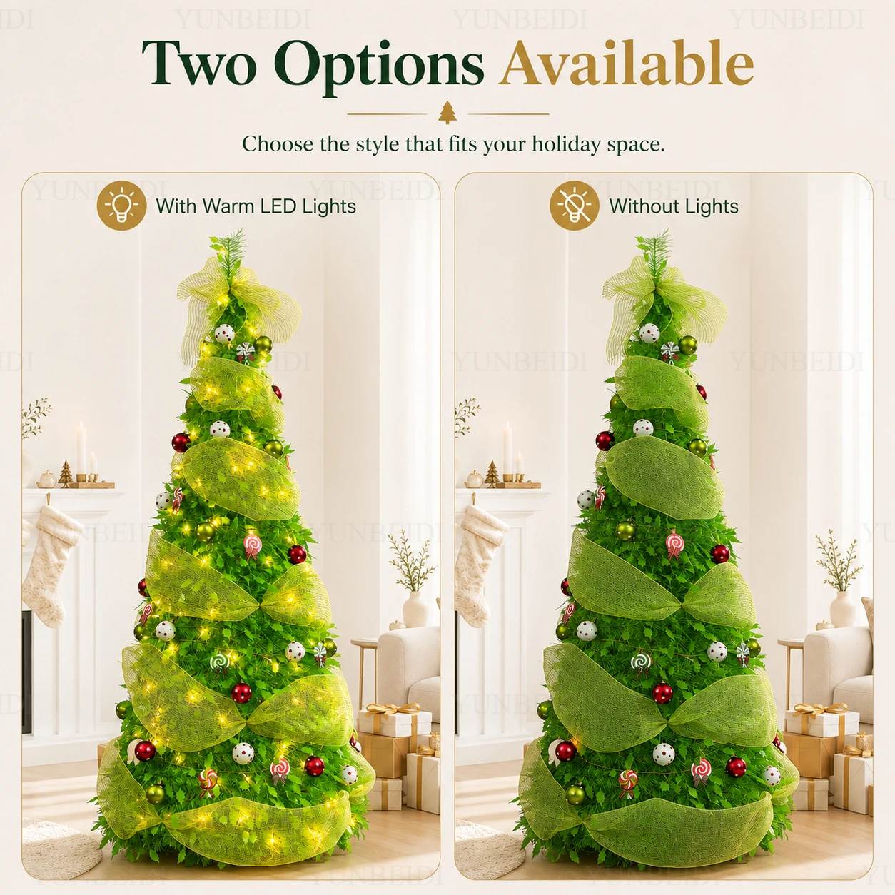 Pohon Natal Lipat Hijau Baru d - Home Decor Lighting Tree ulasan dan harga
