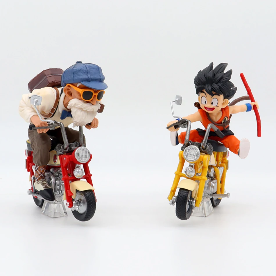 Anime Dragon Ball Z Anime Figure Son Goku Master Roshi Locomotives PVC Action Kame Sennin Motorcycle Toys Model Collector Gifts