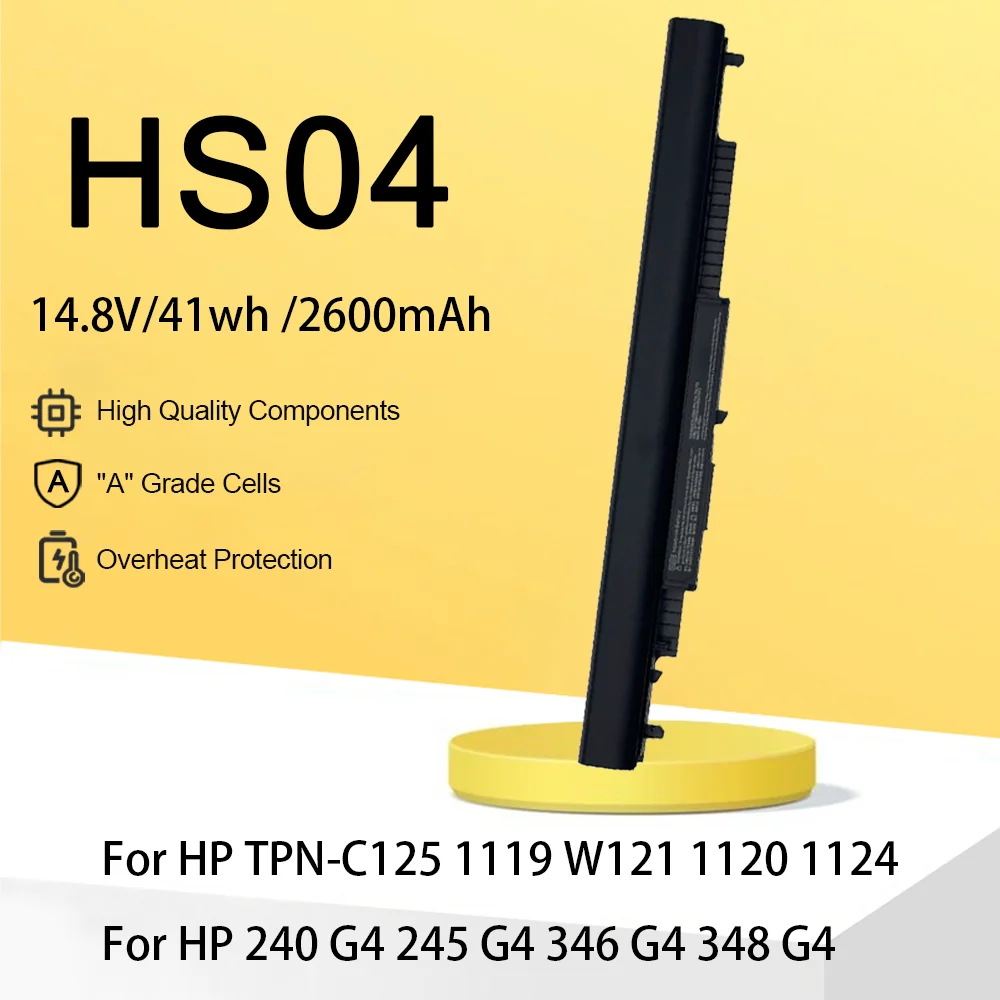 

HS04 Laptop Battery For HP 240g3 TPN-I119 I120 I124 Series 240 245 246 250 255 256 G3/G4/G5 Notebook 14 14-be109TX HSTNN-LB6V